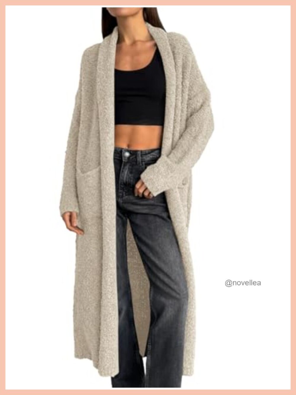 Fuzzy Chunky Open Front Long Cardigan Sweater Coat